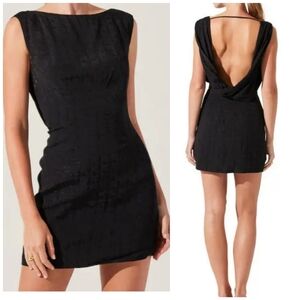 NWT ASTR The Label Open Cowl Back Black Sleeveless Cocktail Dress Size L